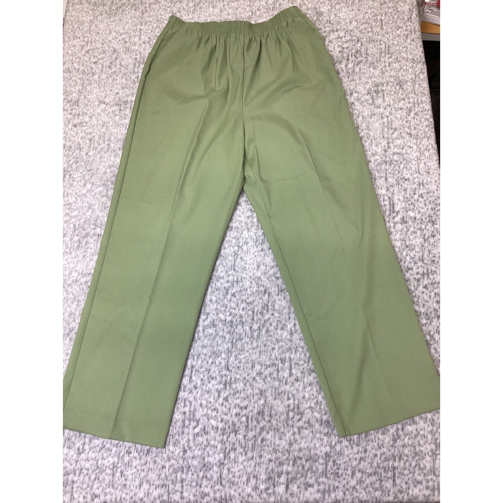 Alfred Dunner Petite Celery Green Stretch Pull On Pants 14P 28701 New